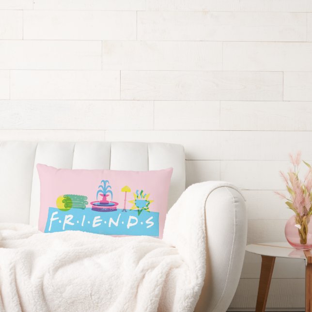 Coussin Rectangle FRIENDS™ | Logo avec icônes (Canapé)