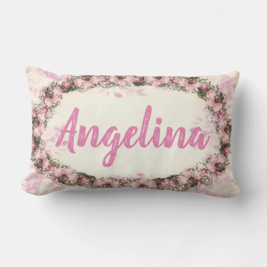 Coussin Rectangle Frontière florale - Personnalisez votre propre (Recto)