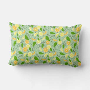 Coussin Rectangle Fruits d'agrumes frais Citron Orange Moderne.