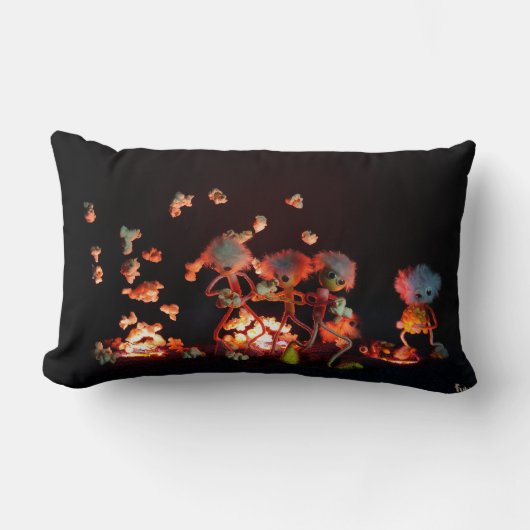 Coussin Rectangle Fubby dans l'explosion de pop-corn dans les trous (Recto)