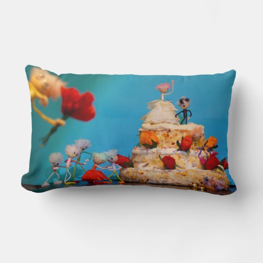 Coussin Rectangle Fubby mariage avec lancement de bouquet. (Recto)