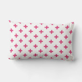 Coussin Rectangle Fuchsia polka croise sur blanc (Verso)