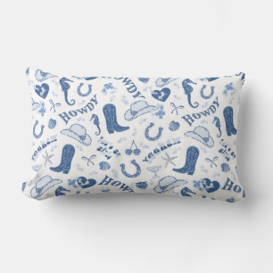 Coussin Rectangle Fun Blue Coastal Cowgirl Motif
