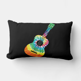Coussin Rectangle Fun Hippie Rainbow Tie Dye Acoustic Guitar Premium