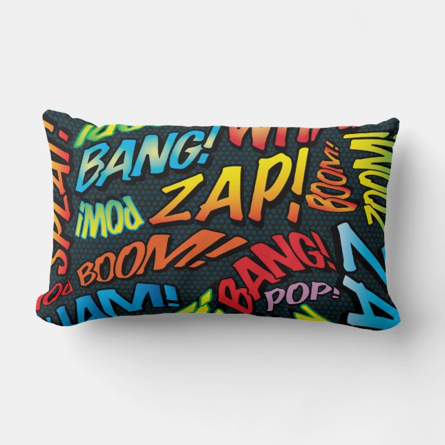 Coussin Rectangle Fun Retro Comic Book pop Art Sounds (Recto)