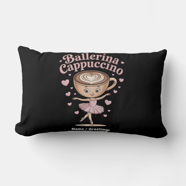 Coussin Rectangle Funny Ballerina Cappuccina Italien Brainrot mème (Recto)