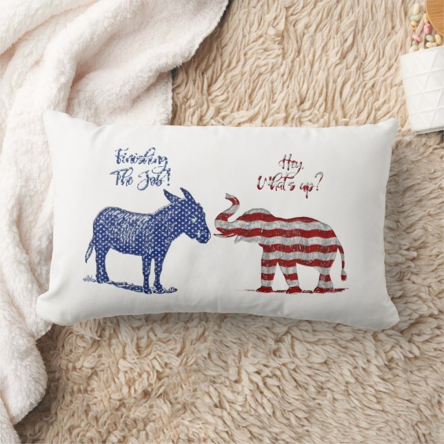 Coussin Rectangle Funny Elections Theme Pro Democrats Biden 2024 (Couverture)