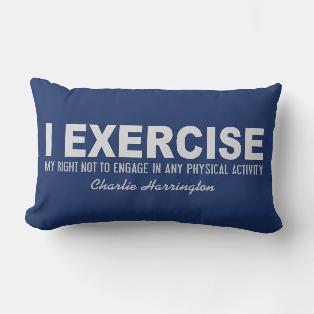 Coussin Rectangle Funny Exercice personnalisé nom et couleur lancer  (Recto)