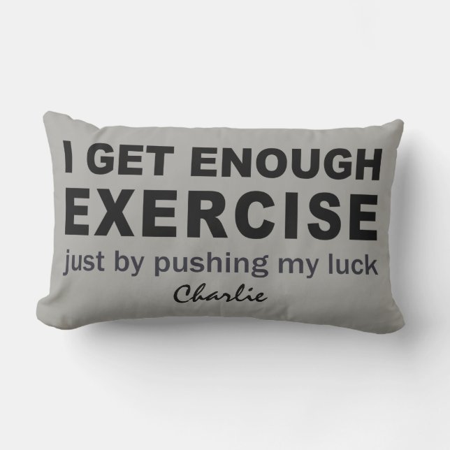 Coussin Rectangle Funny Exercice personnalisé nom et couleur lancer  (Recto)