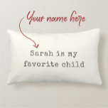 Coussin Rectangle Funny Mothers Day Favori Enfant Humour moderne<br><div class="desc">Drôle coussin pour la Fête des Mères OU Fête des pères,  donnez à vos parents ce chic chic ivoire moderne et charbon de bois machine vintage jetez oreiller lecture ' ...  est mon enfant préféré '. Particulièrement amusant pour les enfants célibataires :)</div>