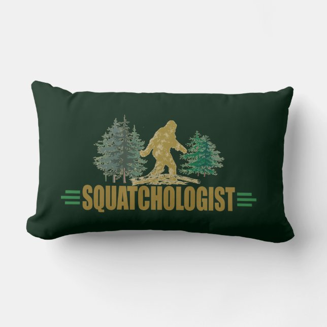 Coussin Rectangle Funny Sasquatch| Gros pied| Croyez ! | Chasse (Recto)