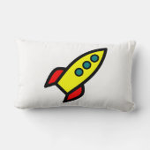 Coussin Rectangle Fusée de dessin animé (Verso)