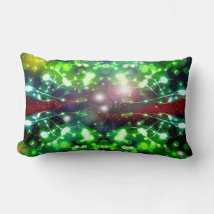 Coussin Rectangle Galaxie verte lumières Abstraites