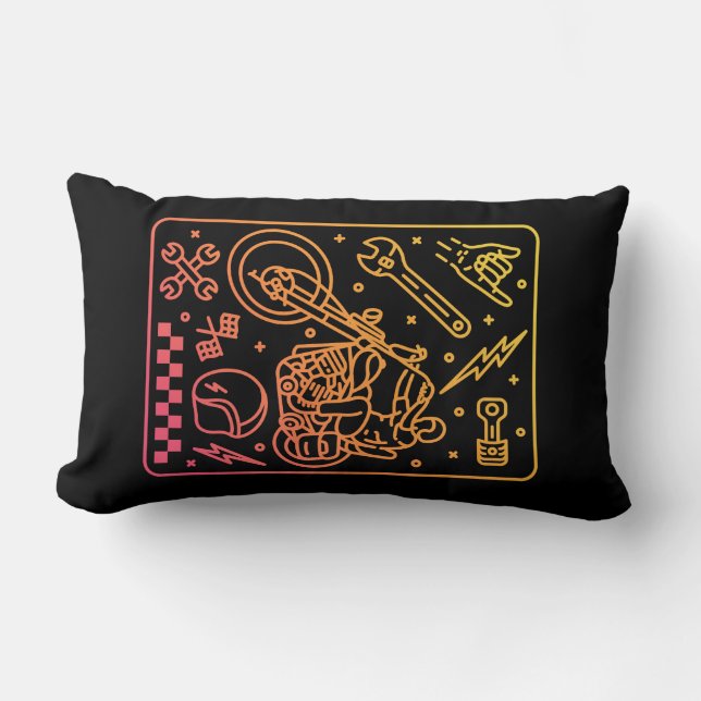 Coussin Rectangle Garage de moto personnalisé 3 (Recto)