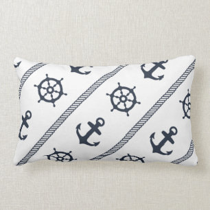 Coussin Rectangle Garçons nautiques de bateau de bleu marine d'Ancr