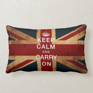 Coussin Rectangle "Gardez le calme et continuez" (Union Jack)