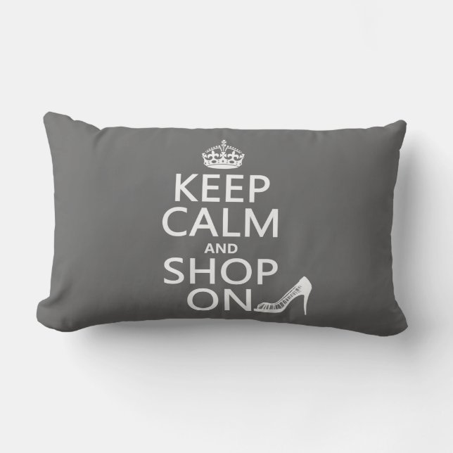 Coussin Rectangle Gardez le calme et faites des emplettes dessus - (Recto)