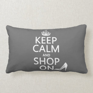 Coussin Rectangle Gardez le calme et faites des emplettes dessus -