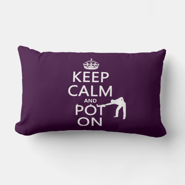 Coussin Rectangle Gardez le calme et le pot sur (billard/piscine) (Recto)