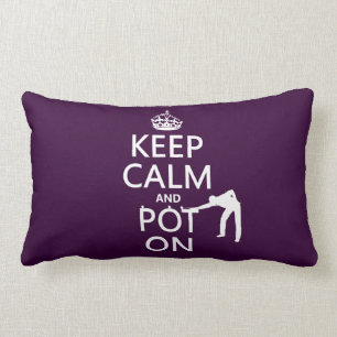 Coussin Rectangle Gardez le calme et le pot sur (billard/piscine)