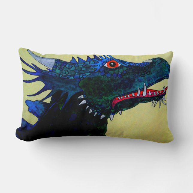 Coussin Rectangle Gardez le calme que c'est seulement un dragon ! (Recto)