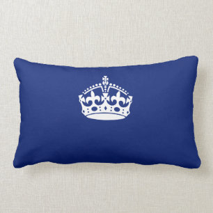 Coussin Rectangle Gardez le calme sur la couleur bleue de la marine