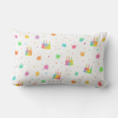 Coussin Rectangle Gâteau d'anniversaire à l'aquarelle arc-en-ciel pe (Verso)