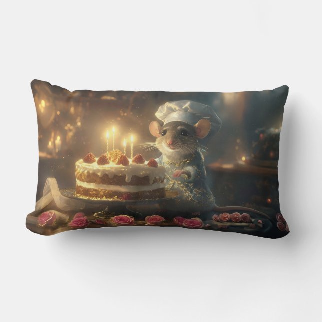 Coussin Rectangle Gâteau d'anniversaire par Fabulous Mice Baker (Recto)