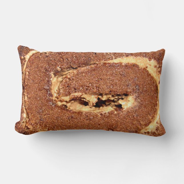 Coussin Rectangle Gâteau roulé à la crème de café au chocolat, (Recto)