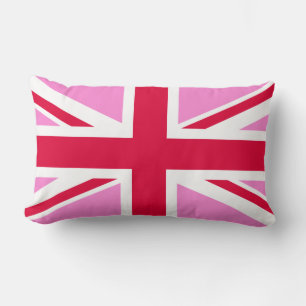 Coussin Rectangle GAY PRIDE britannique (Union Jack rose) (Drapeau b