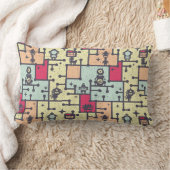 Coussin Rectangle geeky robot labyrinthe vecteur motif (Couverture)