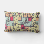 Coussin Rectangle geeky robot labyrinthe vecteur motif (Verso)