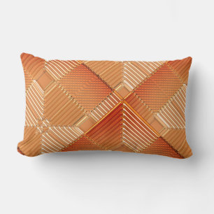 Coussin Rectangle Géométrie orange rustée contemporaine