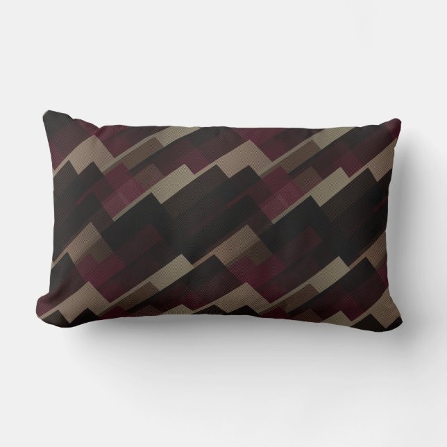 Coussin Rectangle Géométrie rose-marron et beige (Recto)