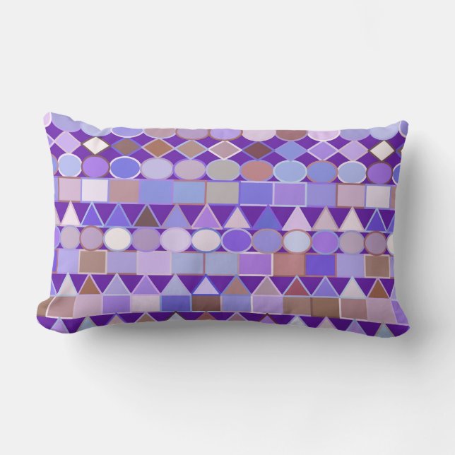 Coussin Rectangle Géométrie Tribale moderne, Améthyste pourpre et ta (Recto)