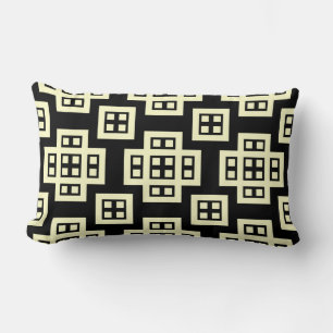 Coussin Rectangle Géométrique 030614 - Jaune pâle sur noir