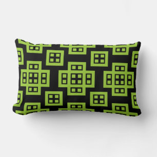 Coussin Rectangle Géométrique 030614 - Martian Green sur Noir