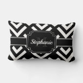 Coussin Rectangle Géométrique noir et blanc (Verso)