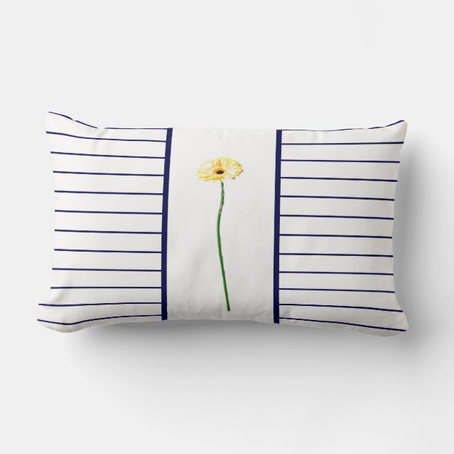 Coussin Rectangle Gérbera jaune pâle Fleur de marguerite Cushion (Recto)