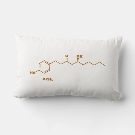 Coussin Rectangle Gingerol Molecule formule chimique (Verso)