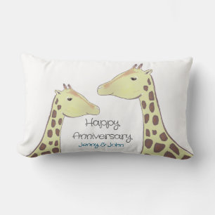 Coussin Rectangle Giraffe Couple Mariage Anniversaire