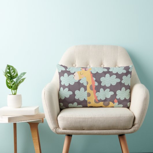 Coussin Rectangle Giraffe et nuages (Chaise)