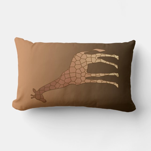 Coussin Rectangle Giraffe géométrique moderne, cuivre et Brown (Recto)