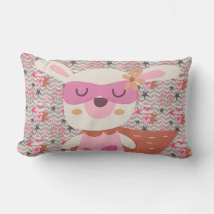 Coussin Rectangle Girl Superhero Bunny