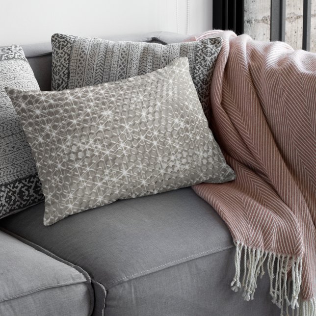 Coussin Rectangle Glam à bille d'argent Métal Géométrique Moderne ét (Créateur téléchargé)