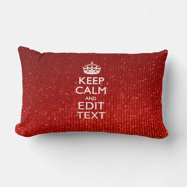 Coussin Rectangle Glamor Red Festive Personnalisé Conserver le calme (Recto)