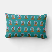 Coussin Rectangle Globe des neiges avec Chouette du Père Noël (Verso)