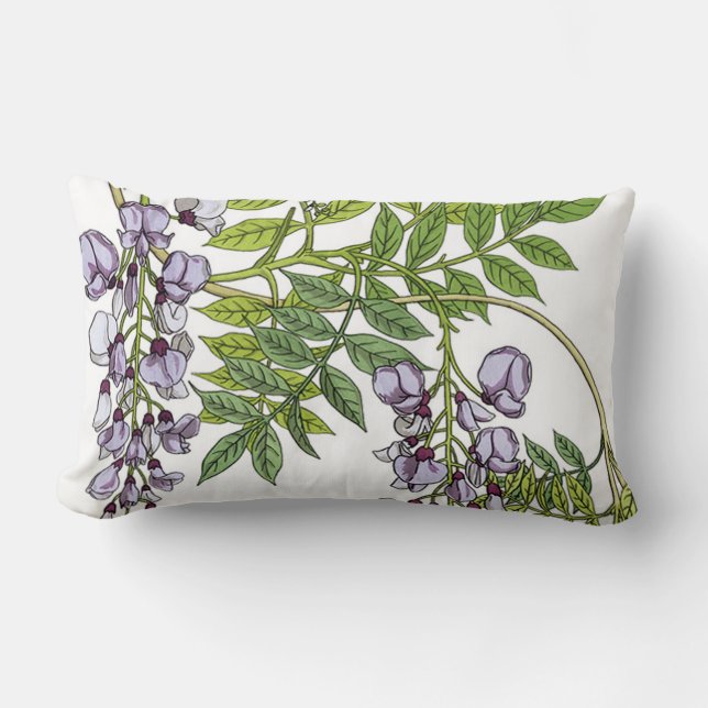 Coussin Rectangle Glycines de Nouveau de l'art de Grasset (Recto)