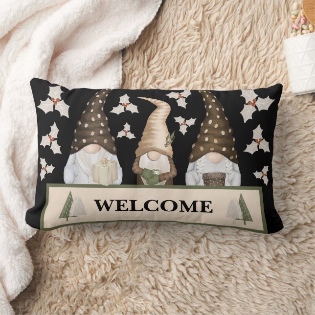 Coussin Rectangle Gnomes d'hiver de Noël (Couverture)