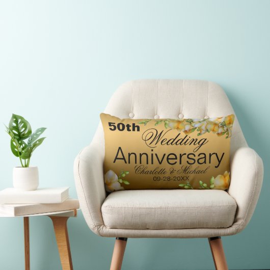 Coussin Rectangle Gold 50th Wedding Anniversary (Chaise)